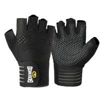 Breathable Half Finger Workout Gloves Non-Slip Cycling Motorcycle Gloves  Pull Up black-l