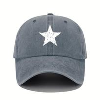 Star print baseball cap retro lightweight washed cap adjustable Womens sun protection cap Adjustable