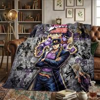 JoJos Bizarre Adventure Printed Flannel Blanket Warm Comfortable, For Chairs, Picnics, Travel -HE29 75x90cm