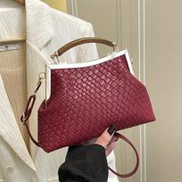 Vintage Clip Handbag Shoulder Messenger Women's Bag auksas