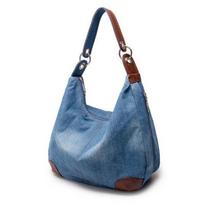 Didelė prabangi moteriška džinsinė rankinė Didelis peties krepšys Mėlynos spalvos džinsų rankinė Jean Denim Tote Crossbody Moteriškas pečių krepšys mėlyna