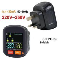 Digital Smart Socket Tester Ground Zero Line Digital Outlet Pro Version Voltage Test  EU Plug UK
