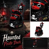Pirate Ship Rubber Duck Desktop Ornament with Skull and Crossbones Design Detailed Pirate Hat and Ship Features Unique Nautical Decoration one size
