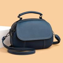 High Quality Fashiable Retro PU Leather Crossbody Bag Classic Small Shoulder Crossbody Bag Women's Luxurious Shell Handbags mėlyna