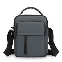 Men's Sling Messenger Bag Nyl Waterproof Anti Theft Lock Business Casual Chest Bag Multi Pockets Large Capacity Storage pilka spalva