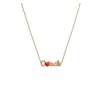 COACH Heart-shaped decoration brass-plated necklace women's gold auksas