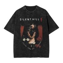 benber vintage Silent Hill F Horror Game Graphic Printed Tshirt Gaming Lover Unisex T Shirt Vintage Men Women Cotton Tee Harajuku s S