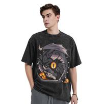 benber vintage Fatalis Monster Hunter Game Washed T Shirt Streetwear TShirt Tees Men Women Short Sleeve Graphic Printed S
