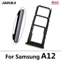 NEW Dual Card Phone Sim Card Tray For Samsung A12 A31 A51 A71 NEW SIM Chip Holder Slot Adapter Drawer Part + Pin A12 Black