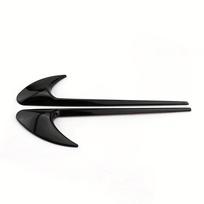 2pcs Car Side Sticker Vent Fender Trim Emblem Blade Logo Trim for Mercedes for Benz black