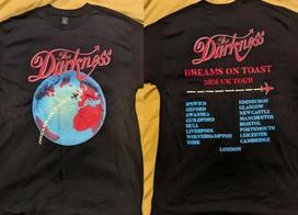 The Darkness Dreams On Toast UK Tour 2026 short sleeve 2 side shirt XL