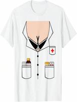 Sexy Nurse Boob Shirt Easy Halloween Costume T-Shirt S įvairiaspalvis