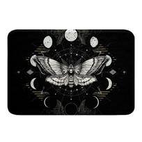 Death Moth Area Rug Gothic Death Skull Carpet Bohemian Decorative Accent Rugs for Bedroom Living Room Bedside Indoor Floor Mats 40x60cm 16x24 inch