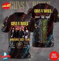 Guns N Roses 3D Shirt Announce 2026 tour XXXXL