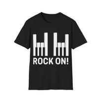 Piano Keys Finger Horns T-Shirt, Pianist Tee, Funny Music Regular Fit Shirt L