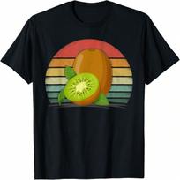 Kiwi Fruits Retro Style Distressed Vintage Kiwi Fruit T-Shirt S įvairiaspalvis