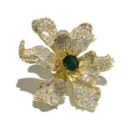 Luxurious Zirconia Peony Brooch - High-End Flower Accessory