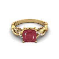 2.20 Cts Cushion Shape Ruby 925 Sterling Silver Gold Vermeil Solitaire Twisted Shank Wedding Ring Dainty Ring 8