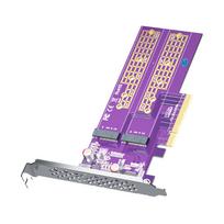 10Gtek 2-Port M.2 NVMe Adapter, M-Key, PCIe X8 Gen3. Expansion Card, Add-on Interface Board, with Full-HeightLow-Profile Bracket. Requires
