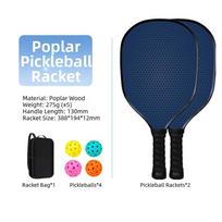 Poplar Wood Pickleball Racket With Carry Bag Pickleball Paddle Set Court Paddle  Adults Kids