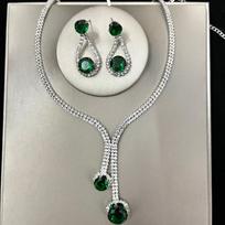 Crystal Water Drop Rhinestone Bridal Jewelry Set: Necklace & Earrings with Long Tassel