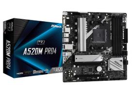 ASRock A520M Pro4 Micro ATX Motherboard with A520 Chipset, compatible with AMD Ryzen 30004000 series (Socket AM4) [Authorized Domestic Distributor