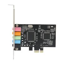 Internal sound card for 5.1, PCIe sound card, 6-channel surround sound computer sound card supporting PC computer systems, PCI-E to 3.5mm x 5, for