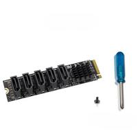TOKIWANO M.2 M-Key PCIe SATA Expansion Card NVMe to SATA3.0 Conversion 5-Port SATA6Gbps PCIe Riser Card ASM1166 Compatible with PM Function