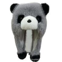 Plush Faux Fox Fur Panda Lei Feng Hat with Ear Protection for Kids Over 10 - Cute, Versatile, and Warm for Autumn and Winter
