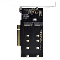 ChenYang Dual M.2 to PCIe 3.0 X8 Adapter, Dual NVMeAHCI SSD to PCI Express Expansion Card Adapter with 12cm Slot Bracket
