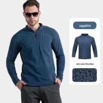 Men's Tactical Winter Fleece Jacket: Warm Half-Zip Stand Collar Base Layer Outerwear S (50-58 kg)