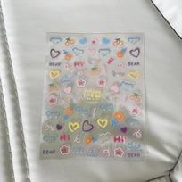 Cute INS 3D Epoxy Relief Stickers 1 Sheet - Transparent Decals for Phone Laptop Tablet Decor