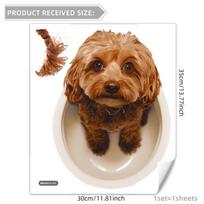 Lovely 3D Animal Stickers Dog for Kids Room Classroom Bedroom Household Decoration Wall Toilet Car Decals (as the picture,30x35cm)