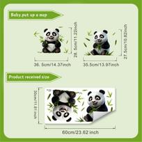 Cute Panda Toilet Seat Stickers Self-adhesive Animal Stickers Toilet Bathroom Decoration Water-proof Decal (as the picture,30x60cm)