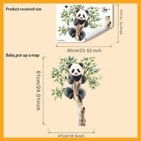 1PC Creative Animal Wall Stickers with Cute Panda Climbing Tree Design, Suitable for Beautifying and Decorating Living Room, Bed 40x60cm
