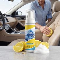 Multi Purpose Foam Cleaner for Car Interior Upholstery Dashboard Carpet Seat Fabric Plastic Surfaces 150ml Lemon Scent Gentle Formula Easy Application One Size geltona