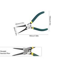 1/4pcs Circlip Plier Long Nose Staight Bent Inner Outer Retaining Snap Ring Remover Spring Handle Polishing Head Metal Plier