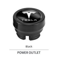 Car Cigarette Lighter Cover DustProof Decoration Cap For Tesla Model 3 Y S X Cybertruck Juguete Roadster Coil Bonina juoda