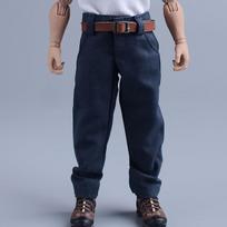 112 Scale MaleFemale Unisex Articulated Action Figure Outfit: Straight Belted Long Pants, Casual Pants, Belt (Body, Head, Shoes, etc. not included)