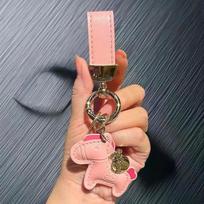 Leather Charms Cartoon Pony Pendant Keychain Bag Pendant Creative Lucky Horseback Money Bag Keyring Accessories New Year Gift