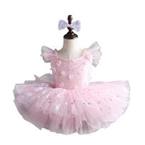 Fashion Sequin Ballet Dress Modern Puffy Ballet Tutu Party Dress Performance Clothes Children 150CM