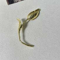 New Arrival Elegant Metal Tulip Flower Brooch Pins for Women Suit Coat Badge Fashion Jewelry Accessories Gifts auksas