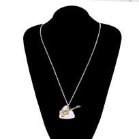 Unique Geometric Style Alloy Music Guitar Pendant Necklace For Trendy Women