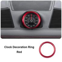 Car Clock Decoration Ring For Porsche Cayenne Macan Panamera 911 718 Stopwatch Compass Stopwatch Sticker Decoration Trim raudona