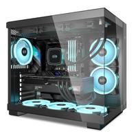 PCCOOLER CPS C3T500 ARGB Tower ATX Case, PC Case with 6 x 120mm ARGB Fans, Supports RTX 40 Series Graphics Cards, Clear Glass, Type-C 2 x 3.0 USB,