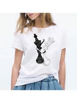 Novelty Design Dancing Chess Print Funny T Shirts Wounisex Streetwear Chess Lover Friends Birthday Gift Personalized Punk Tshirt S