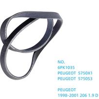 For PEUGEOT 2008 3008 5008 4006 807 107 607 406 605 806 306 405 1007 301 208 207 108 Engine Belt Air Conditioner V-Ribbed Belts 6PK1035