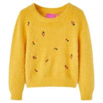 Sweter Dziecięcy Z Dzianiny, Ochra, 140