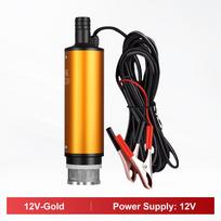30LPM diesel fuel pump 12V 24V electric oil transfer pump portable submersible pump for machinery refueling with 2.5m wire Battery Clamp