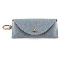 Portable Denim Glasses Box Soft Protective Fashion Glasses Pouch With Hook Fashion Glasses Case Holder Glasses Organizer mėlyna